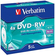Verbatim DVD-RW 4×, 5ks v krabičke - Médium