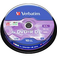Verbatim DVD+R 8x, Dual Layer 10 ks cakebox - Médium