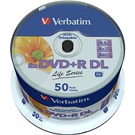 VERBATIM DVD+R DL 8.5 GB, 8×, printable, spindle 50 ks - Médium