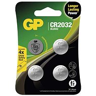 GP lítiová gombíková batéria CR2032, 4 ks + bezpečnostné nálepky - Gombíková batéria