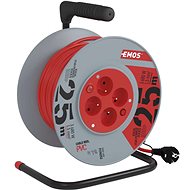 Predlžovací kábel EMOS PVC kábel na bubne s vypínačom – 4 zásuvky, 25 m, 1,5 mm2
