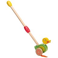 Jouéco drevená jazdiaca kačica na tyči - Hračka na ťahanie