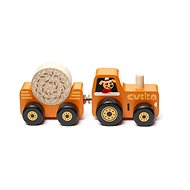 Drevená hračka Cubika 15351 - Traktor s vlečkou, drevená skladačka s magnetom, 3 diely