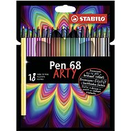 STABILO Pen 68, 18 ks, kartónové puzdro „ARTY“ - Fixky