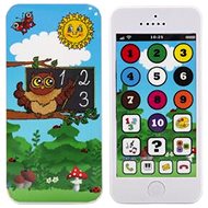 Interaktívna hračka Teddies Náučný mobilný telefón s krytom Múdra sova - Interaktivní hračka