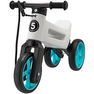 Teddies Odrážadlo FUNNY WHEELS Rider SuperSport biele/tyrkys 2 v 1 + popruh - Odrážadlo