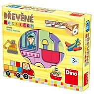 Drevené kocky Dino Dopravné prostriedky - Dřevěné kostky