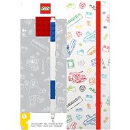LEGO Stationery Zápisník A5 s modrým perom – biely, červená doštička 4 × 4