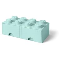 Úložný box LEGO Úložný box 8 so zásuvkami – aqua