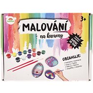 Teddies Maľovanie na kamene / okruhliaky svietiace v tme s farbami so štetcami s doplnkami - Kreatívna sada