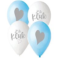 Balónik s českou potlačou je to kluk! – modrá a biela - 30 cm – 5 ks - Balonky