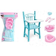 Nábytok pre bábiky Sada pre bábiky s vysokou stoličkou a doplnkami 40 × 23 cm, PVC