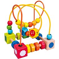 Didaktická hračka Bino - Farebný labyrint s korálikmi - Didaktická hračka