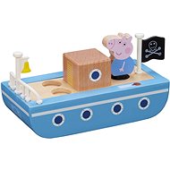 Prasiatko Peppa drevená loď + figúrka George - Set figuriek a príslušenstva