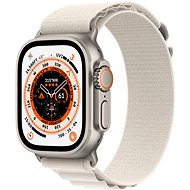 Smart hodinky Apple Watch Ultra 49 mm titánové puzdro s hviezdne bielym alpským ťahom – Small