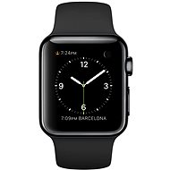 Apple Watch 38 mm Vesmírne čierna nerezová oceľ s čiernym remienkom