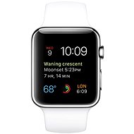 Apple Watch 42mm Nerez oceľ s bielym remienkom