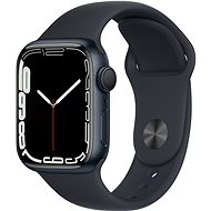 Apple Watch Series 7 41 mm Polnočne sivý hliník s polnočným športovým remienkom - Smart hodinky