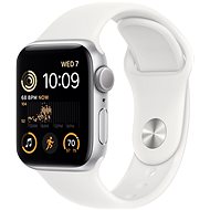 Apple Watch SE (2022) 40 mm Strieborný hliník s bielym športovým remienkom - Smart hodinky