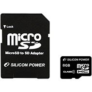 Silicon Power MicroSDHC 8 GB Class 10 UHS-I + SD adaptér