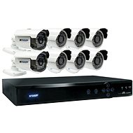 KGUARD hybridný 16-kanálový DVR rekordér + 8× farebná vonkajšia kamera