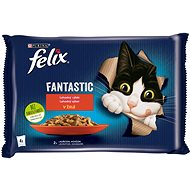 Felix Fantastic s hovädzím a kuraťom v želé 4× 85 g - Kapsička pre mačky