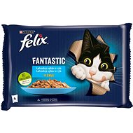 Felix Fantastic s lososom a platesou v želé 4× 85 g - Kapsička pre mačky