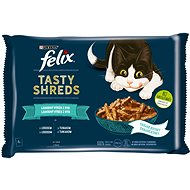 Felix Tasty Shreds s lososom a tuniakom v šťave 4× 80 g