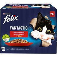 Felix Fantastic s kuraťom, hovädzím, králikom, jahňacím v želé 24× 85 g - Kapsička pre mačky