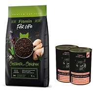 Fitmin cat For Life Castrate Chicken 8 kg + FFL Cat tin Sterilized Salmon 2× 415 g - Granule pre mačky