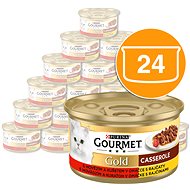 Gourmet gold dus. a gril. kúsky v omáčke s hovädzím / kuracím v paradajkovej omáčke 24×  85 g - Konzerva pre mačky