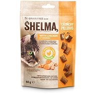 Shelma bezobilné vankúšiky pre mačku s kuracím a kurkumou 60 g - Maškrty pre mačky