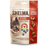 Shelma bezobilné vankúšiky pre mačku s hovädzím a čučoriedkami 60 g - Maškrty pre mačky
