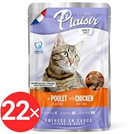 Kapsička pre mačky Plaisir Cat kapsička, kuracie + pečienka, 22× 100 g