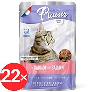 Kapsička pre mačky Plaisir Cat kapsička losos + treska 22× 100 g