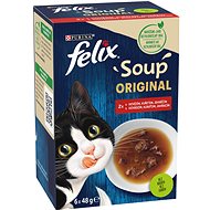 Felix Soup - Lahodný výber s hovädzím, kuraťom a jahňacím, 6 × 48 g - Kapsička pre mačky