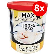 Konzerva pre psov MAX deluxe 3/4 kurčaťa 800 g, 8 ks