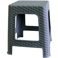 MEGAPLAST Taburet I 36 × 33 × 33 cm, polyratan, sivá - Záhradná stolička