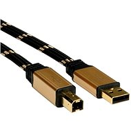 ROLINE Gold USB 2.0 A-B, 3m - čierno/zlatý