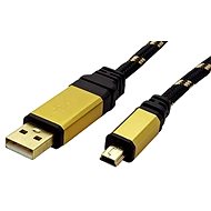 ROLINE Gold USB 2.0 USB A(M) -> mini USB 5pin B(M), 3 m - čierno-zlatý