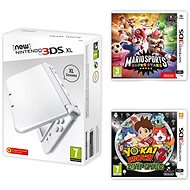 Nintendo NEW 3DS XL Pearl White + Mario Sports Superstars + YO-KAI WATCH 2: Bony Spirits