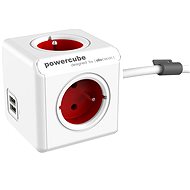 PowerCube Extended USB červená - Zásuvka