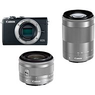 Canon EOS M100 sivý + M15-45mm strieborný + M55-200mm strieborný