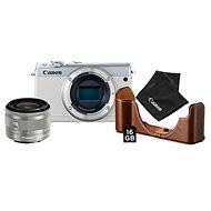 Canon EOS M100 biely + EF-M 15-45 mm IS STM strieborný Value Up Kit