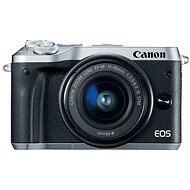 Canon EOS M6 strieborný + EF-M 15–45 mm + 55–200 mm