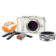 Olympus PEN E-PL9 biely + M.Zuiko Pancake 14 – 42 mm + Travel kit