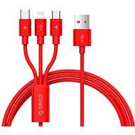ORICO 3 in 1 3A Nylon Braided Charge & Sync Cable 1,2 m Red