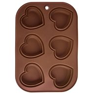 Forma silikón MUFFINY SRDCE 6 hnedá - Forma na pečenie