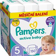 PAMPERS Active Baby veľkosť 5 Junior (150 ks) – mesačné balenie - Jednorazové plienky