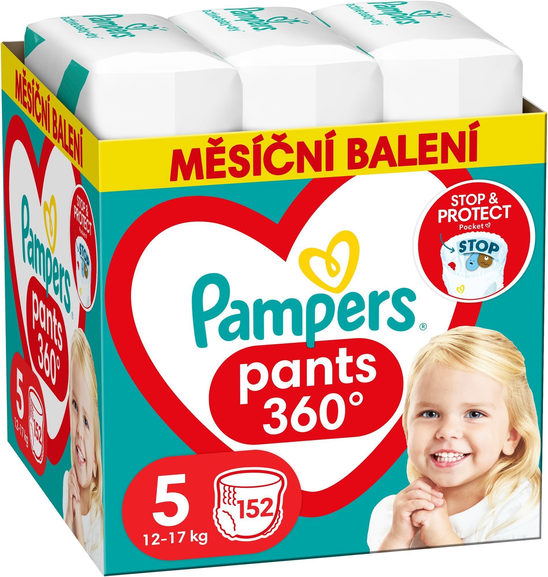 PAMPERS Pants veľ. 5 (152 ks) – mesačná zásoba - Plienkové nohavičky